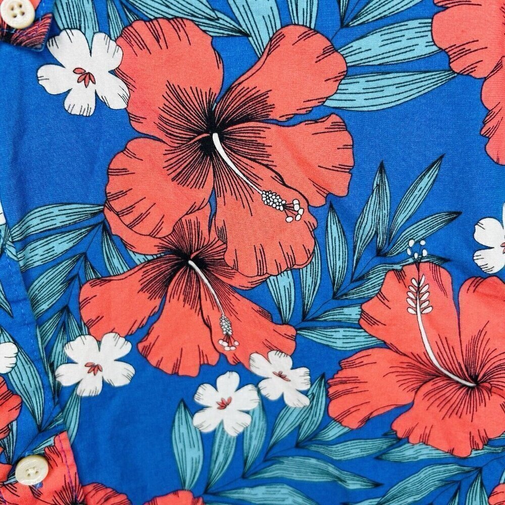 Crown & Ivy Mens Button Down Shirt Sz M Short Sleeve Hawaiian Tropical - Picture 5 of 6
